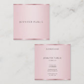 Carte De Visite Carré Modèle professionnel élégant Rose couleur or (Devant / Derrière)