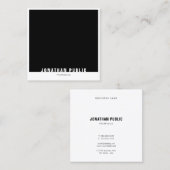 Carte De Visite Carré Modèle professionnel moderne élégant noir blanc (Devant / Derrière)