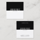Carte De Visite Carré Modèle professionnel moderne élégant noir blanc (Devant / Derrière)