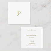 Carte De Visite Carré Modèle professionnel moderne et élégant Monogramme (Devant / Derrière)