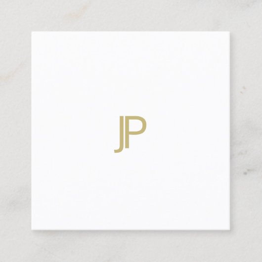 Carte De Visite Carré Modèle professionnel moderne et élégant Monogramme (Devant)