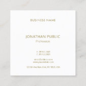 Carte De Visite Carré Modèle professionnel moderne et élégant Monogramme (Dos)