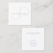 Carte De Visite Carré Modèle professionnel Monogramme élégant moderne To (Devant / Derrière)