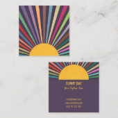 Carte De Visite Carré Modèle professionnel Rainbow Summer Sun Rays (Devant / Derrière)