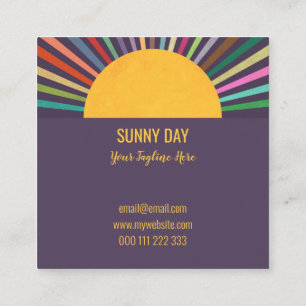 Carte De Visite Carré Modèle professionnel Rainbow Summer Sun Rays