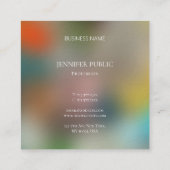 Carte De Visite Carré Modèle professionnel tendance Art Abstrait élégant (Dos)
