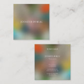 Carte De Visite Carré Modèle professionnel tendance Art Abstrait élégant (Devant / Derrière)