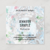 Carte De Visite Carré Modèle rose bleu vert tendance moderne Abstrait (Dos)