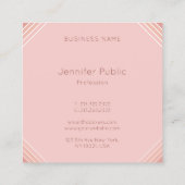 Carte De Visite Carré Modèle rose vif moderne manuscrit (Dos)