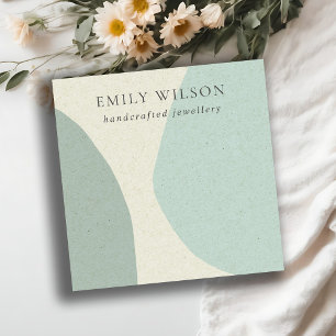Carte De Visite Carré Modern Abstract Aqua Blue Blank Jewelry Display