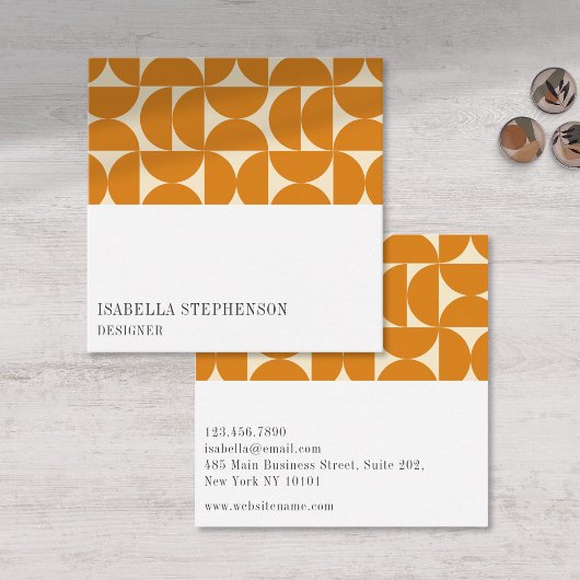 Carte De Visite Carré Modern Abstract Geometric Colorful Professional