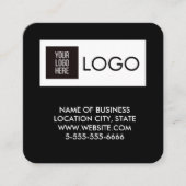 Carte De Visite Carré Modern Black Custom Logo & QR Code Square Business (Devant)