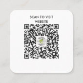 Carte De Visite Carré Modern Black Custom Logo & QR Code Square Business (Dos)