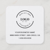 Carte De Visite Carré Modern Black White Business Branding QR code (Devant)