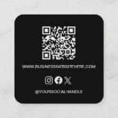 Carte De Visite Carré Modern Black White Business Branding QR code (Dos)