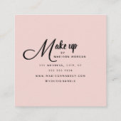 Carte De Visite Carré Modern Bold Black Script 3 Photo Makeup (Dos)