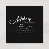 Carte De Visite Carré Modern Bold White Script 3 Photo Makeup (Dos)
