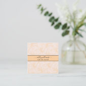 Carte De Visite Carré Modern Botanical Blush Black Script Name Square (Debout devant)