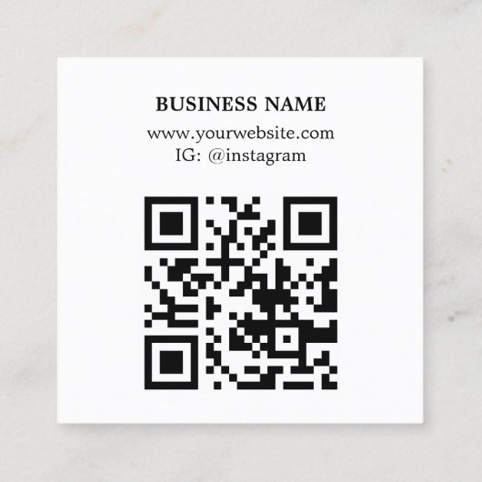 Carte De Visite Carré Modern Chic Dark Grey White Brown QR code (Dos)