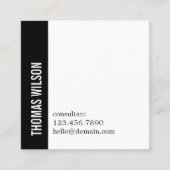 Carte De Visite Carré Modern Clean Bold Black White Consultant QR code (Devant)