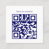 Carte De Visite Carré Modern Clean Bold Blue White Consultant QR code (Dos)