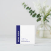 Carte De Visite Carré Modern Clean Bold Blue White Consultant QR code (Debout devant)