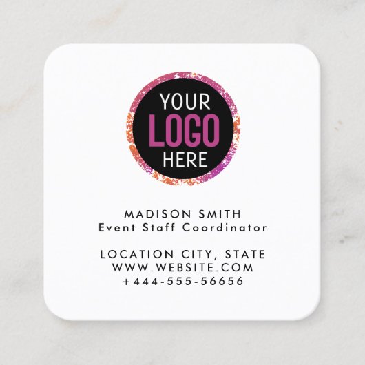 Carte De Visite Carré Modern  Custom Logo and QR Code (Devant)