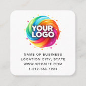 Carte De Visite Carré Modern Custom Logo and QR Code (Devant)