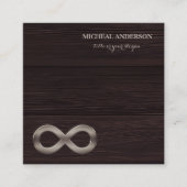 Carte De Visite Carré Modern Elegant Gold Infinity Symbol Wood (Devant)