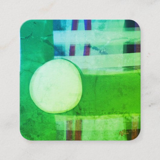 Carte De Visite Carré Modern Green Abstract Minimalist Square Clean (Devant)