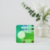 Carte De Visite Carré Modern Green Abstract Minimalist Square Clean (Debout devant)