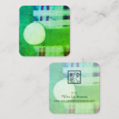 Carte De Visite Carré Modern Green Abstract Minimalist Square Clean (Devant / Derrière)