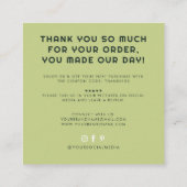 Carte De Visite Carré Modern handmade with love thank you (Dos)