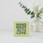 Carte De Visite Carré Modern handmade with love thank you (Debout devant)