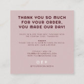 Carte De Visite Carré Modern handmade with love thank you (Dos)