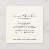 Carte De Visite Carré Modern Interior Designer (Dos)