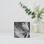 Carte De Visite Carré Modern Minimal Professional Photo Social QR Code (Debout devant)