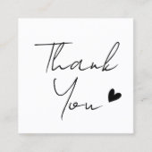 Carte De Visite Carré modern minimal script thank you for your order (Devant)