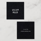Carte De Visite Carré Modern Minimal Typography Black Paper Square (Devant / Derrière)