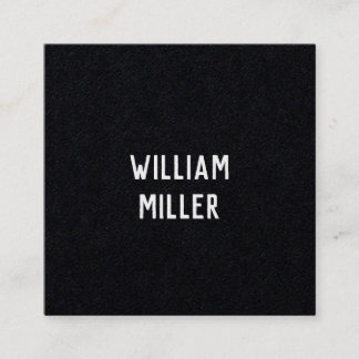 Carte De Visite Carré Modern Minimal Typography Black Paper Square