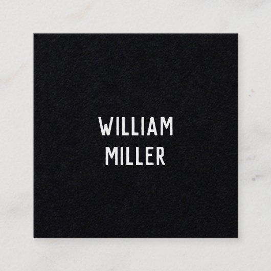 Carte De Visite Carré Modern Minimal Typography Black Paper Square (Devant)