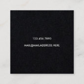 Carte De Visite Carré Modern Minimal Typography Black Paper Square (Dos)
