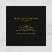 Carte De Visite Carré Modern minimalist black gold simple add your logo (Dos)