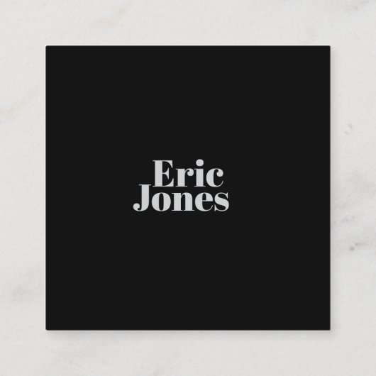 Carte De Visite Carré Modern minimalist black & grey professional (Dos)