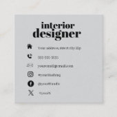 Carte De Visite Carré Modern minimalist black & grey professional (Devant)