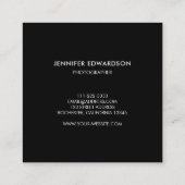 Carte De Visite Carré Modern minimalist black professional (Dos)