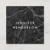 Carte De Visite Carré Modern minimalist black white marble professional (Devant)