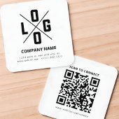 Carte De Visite Carré Modern Minimalist Custom QR Code Logo