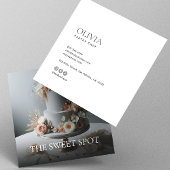 Carte De Visite Carré Modern Minimalist Photo & Socials Bakery