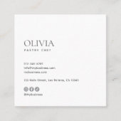 Carte De Visite Carré Modern Minimalist Photo & Socials Bakery (Devant)